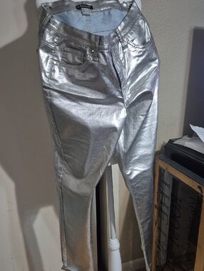 VENUS Metallic Silver Skinny Pants